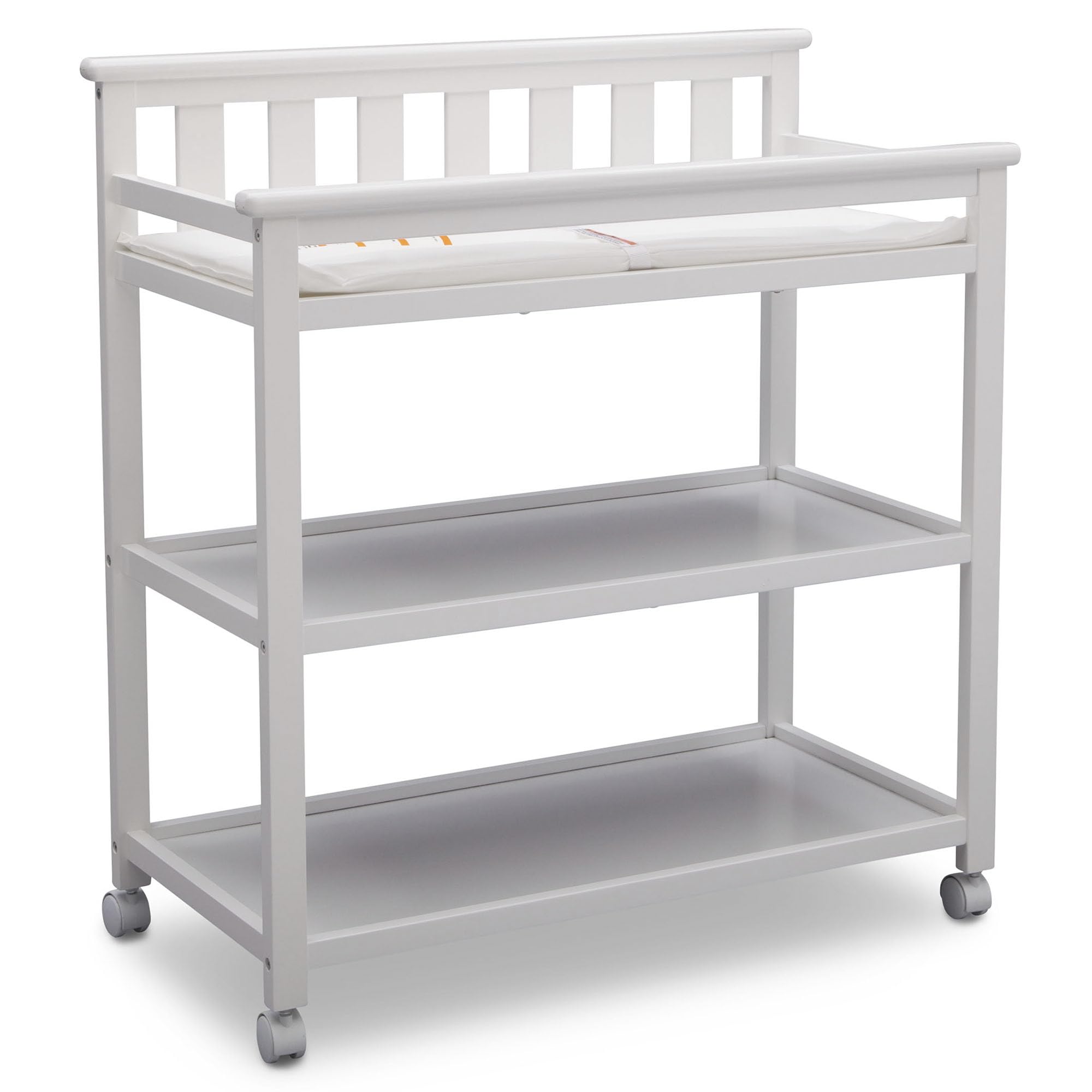 Flat Top Changing Table with Wheels and Changing Pad - Greenguard