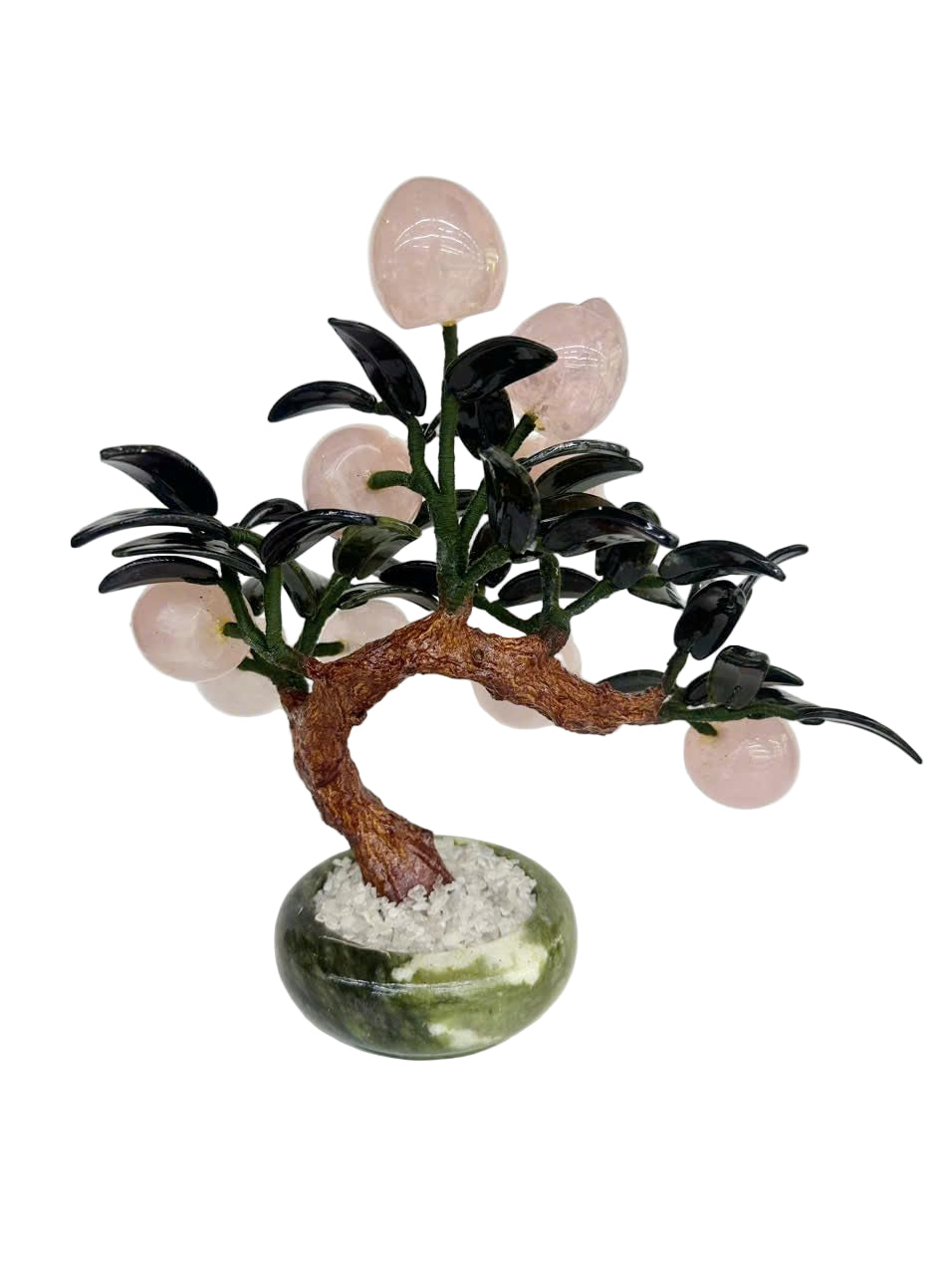 MARBLE SHOP Feng Shui Natural Rose Quartz Crystal Peach
