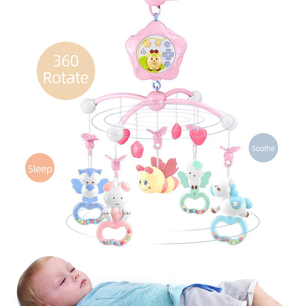 Baby Mobile for Crib with Musicial and Lights, Remote and Projection