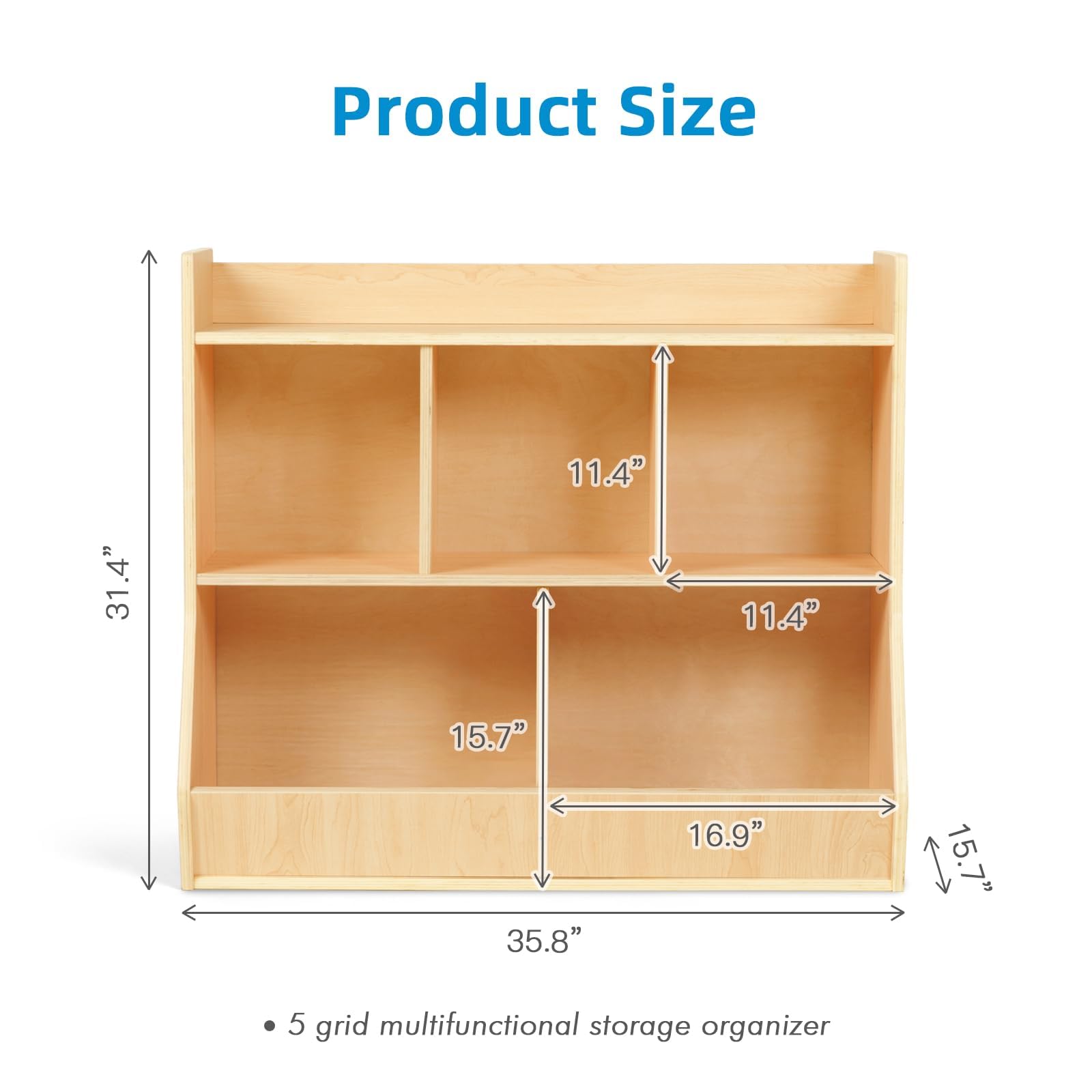 3-Tier Montessori Kids Bookshelf and Toy Storage