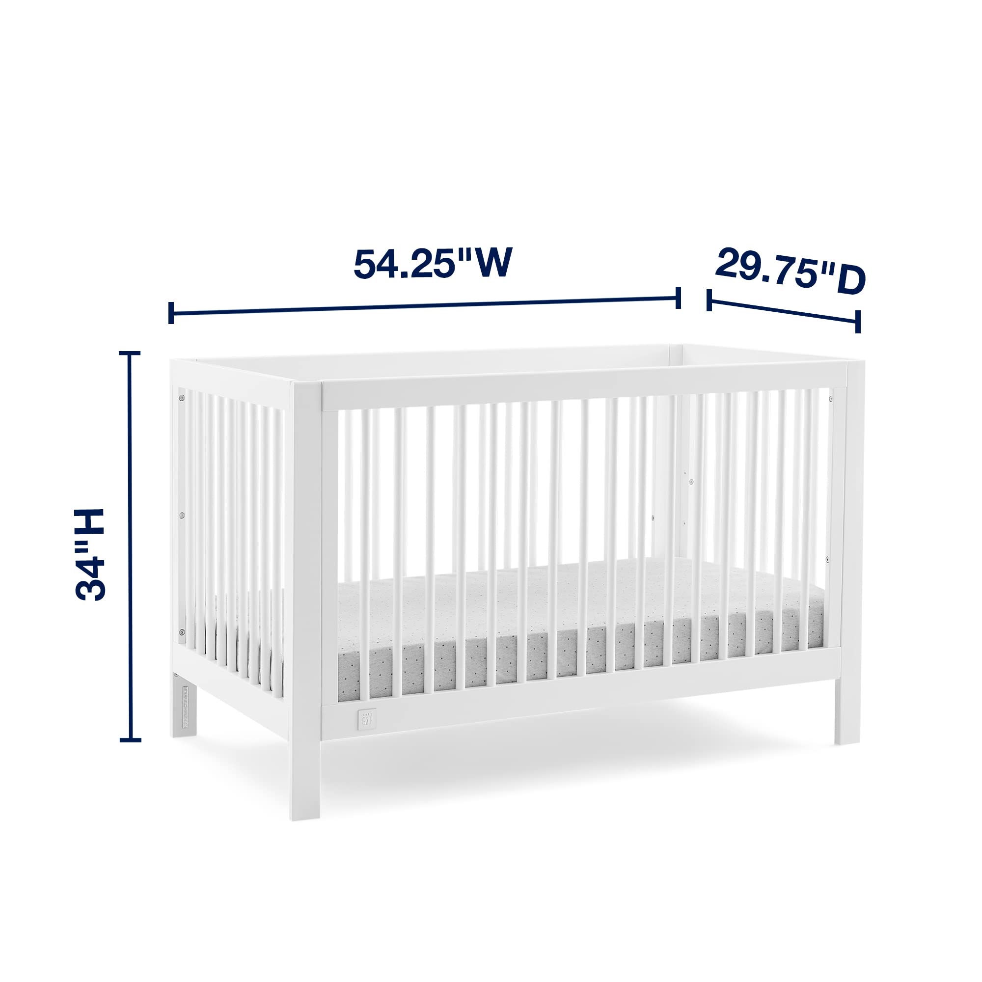 6-in-1 Convertible Crib with Adjustable Mattress Height