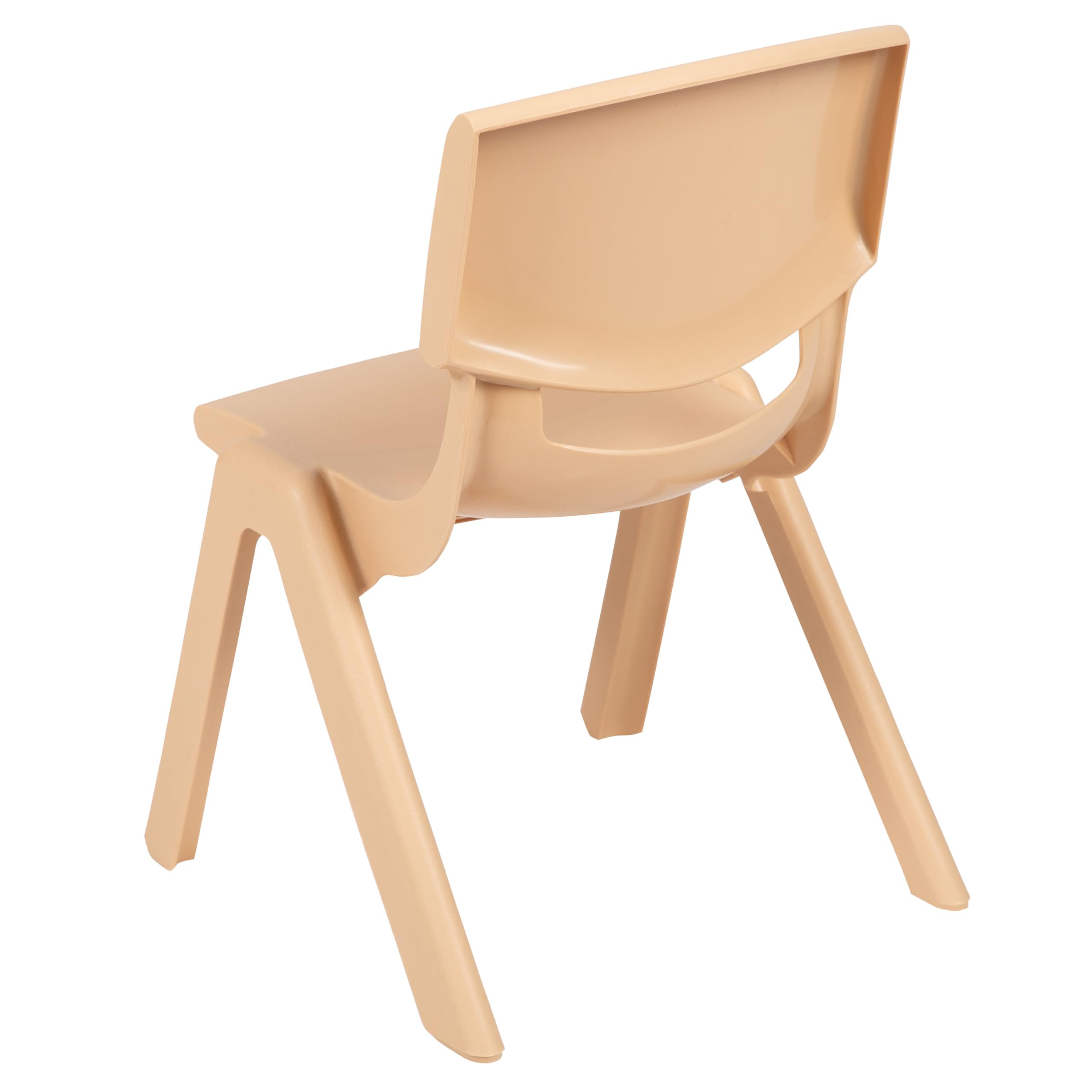 2 Pack Natural Plastic Stackable School Chair with 10.5"