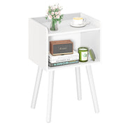 Mid Century Modern Nightstand Small Side Table with Storage Shelf