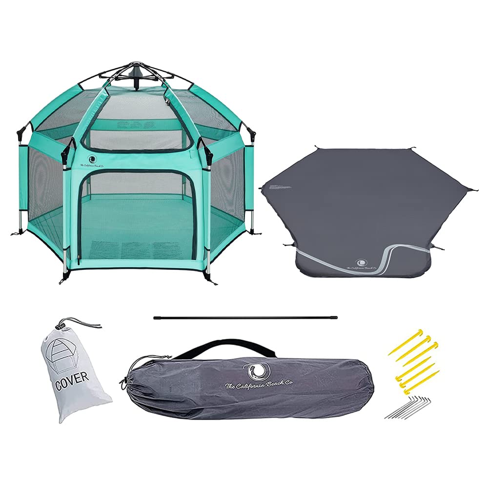 Premium Outdoor Baby Playpen Includes Self-Inflating Playmat (Sweet Mint)