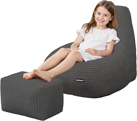 Bean Bag Chair, Toddler Beanbag Chairs for Kids with Ottoman for Boys
