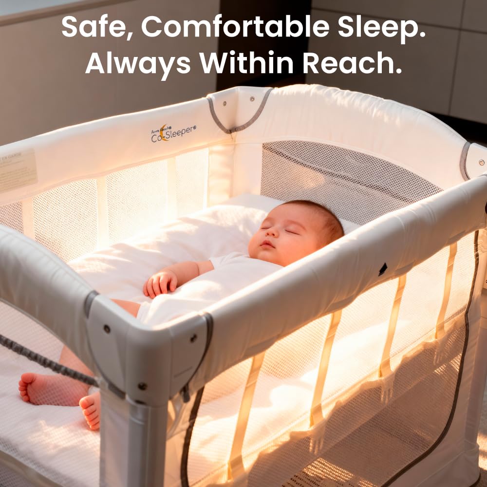 3-in-1 Bedside Bassinet Co-Sleeper with Breathable Mesh