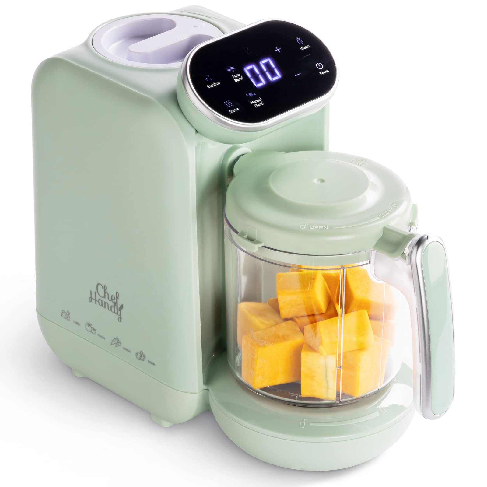 Green Baby Food Maker and White Baby Wipe Warmer