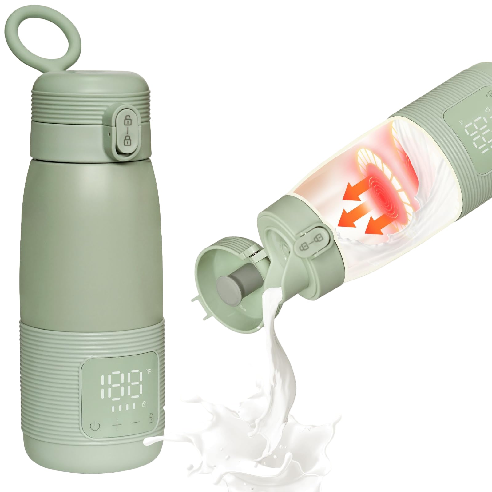 Portable Bottle Warmer for Travel - Dual Heating Modes for Breast Milk & Water