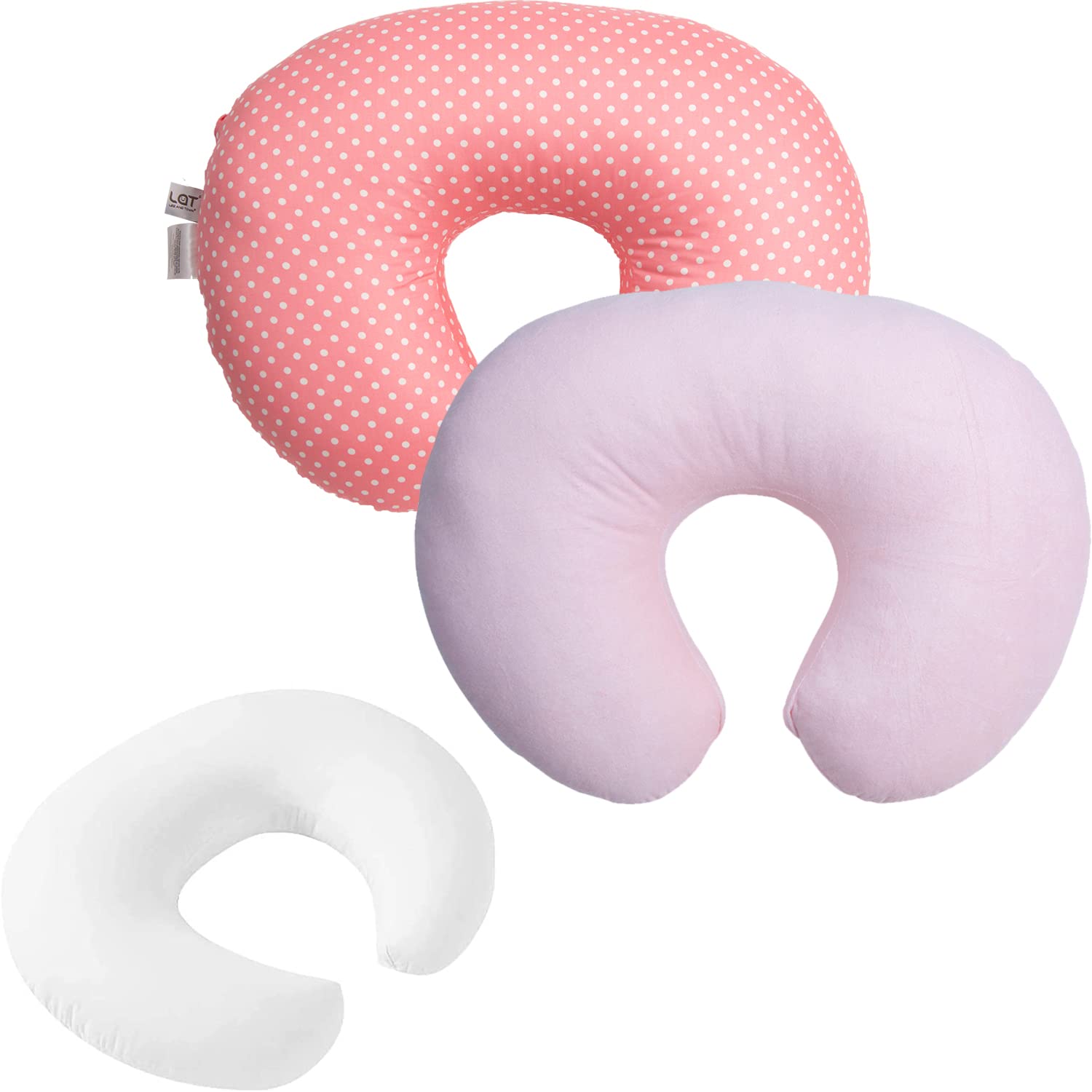 Nursing Pillow with 2 Pillowcase 100% Natural Cotton Cover for Breastfeeding