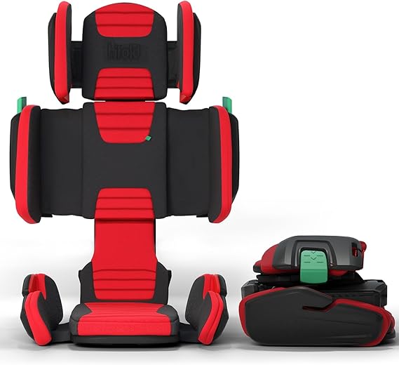 Hifold Adjustable Kids High Back Booster Car Seat with Strap – Slate Grey