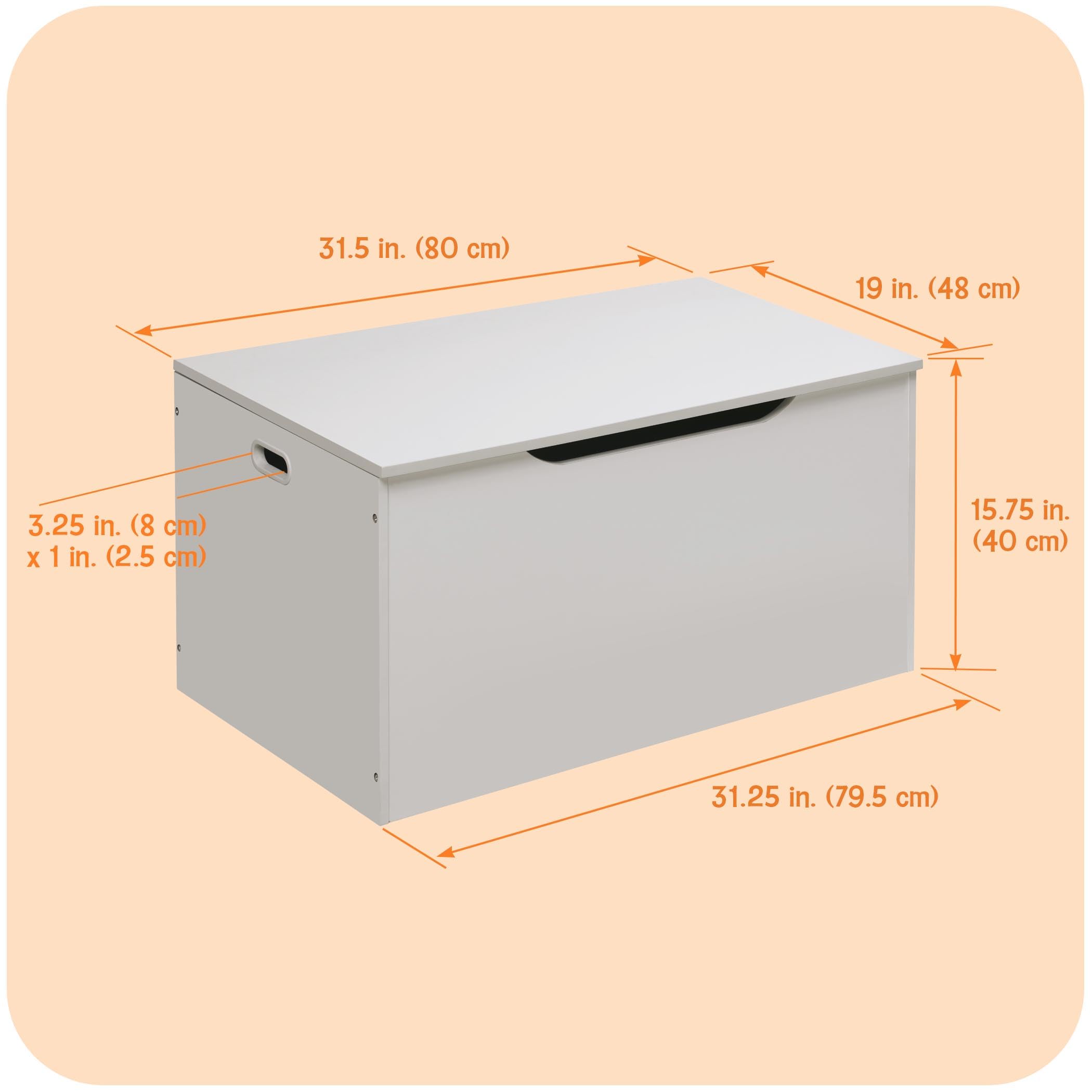 Wooden Toy Storage Chest with Safety Hinges