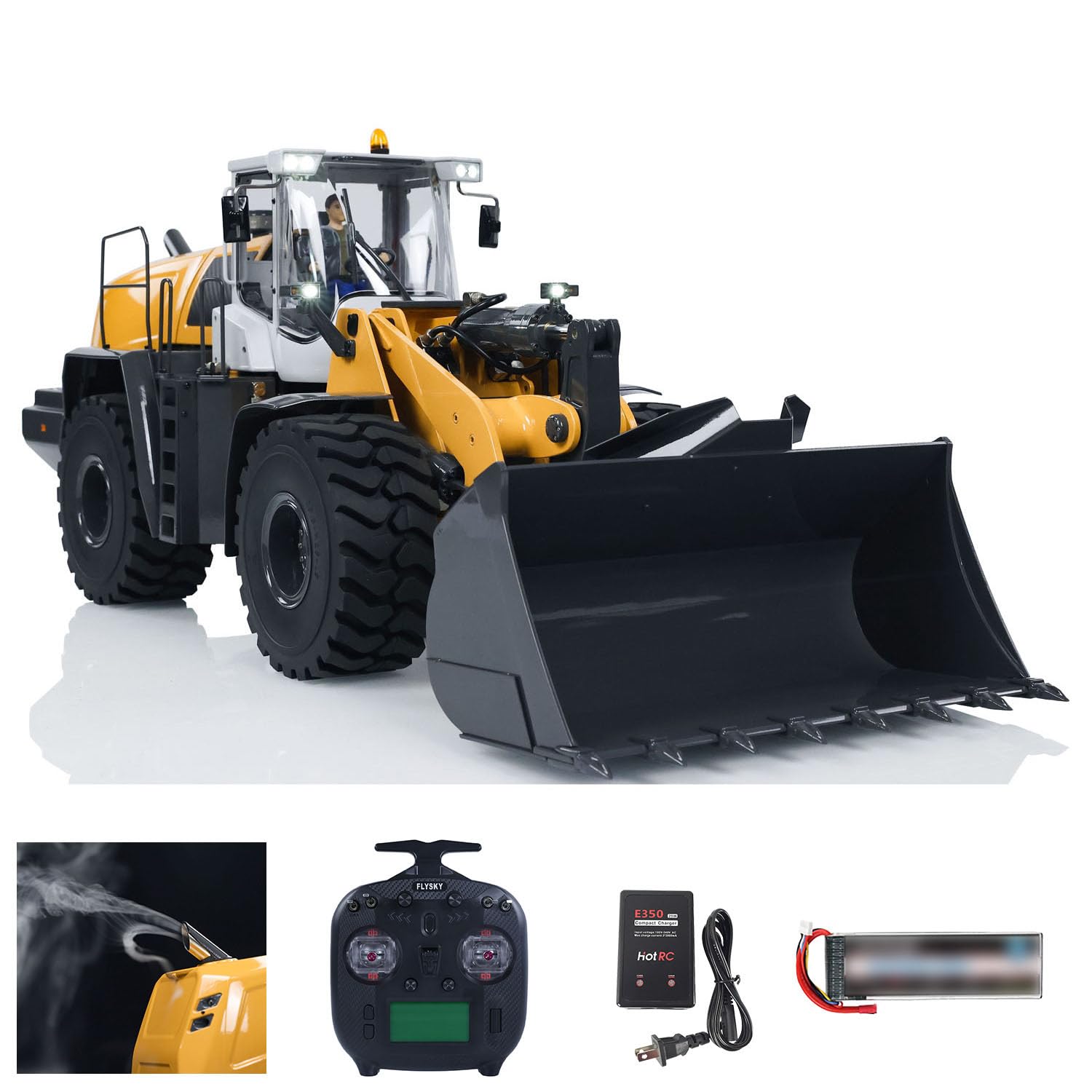 XDRC 580 1/14 Metal RC Hydraulic Loader RTR Engineering Vehicles Smoke Lights