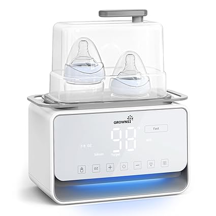 Baby Bottle Warmer, Grownsy 10-in-1 Fast Bottle Warmer Accurate Temp Control