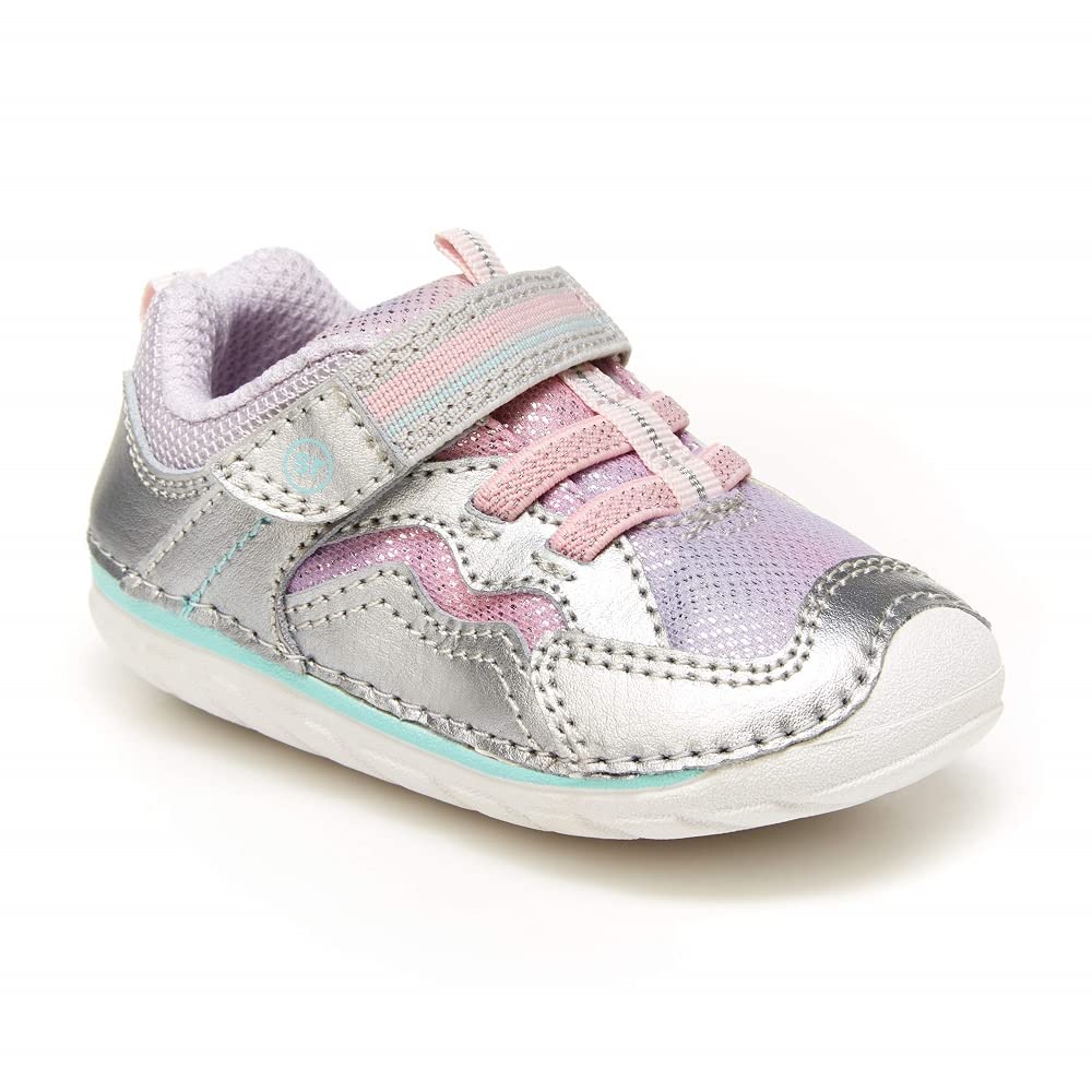 Stride Rite baby girls Soft Motion Kylo Sneaker, Silver/Multi, 3.5 Infant US