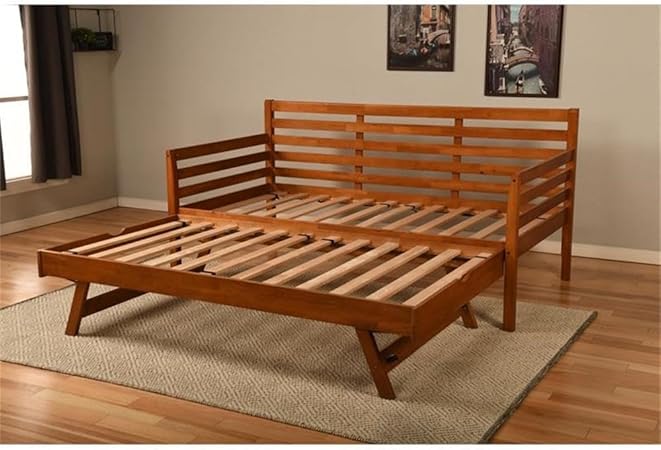 Twin to King Size Daybed with Pop Up Trundle in Wood
