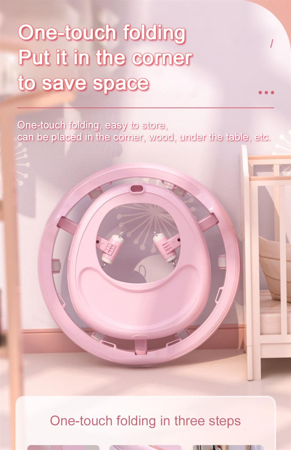 4-in-1 Folding Baby Walker with Music Toys