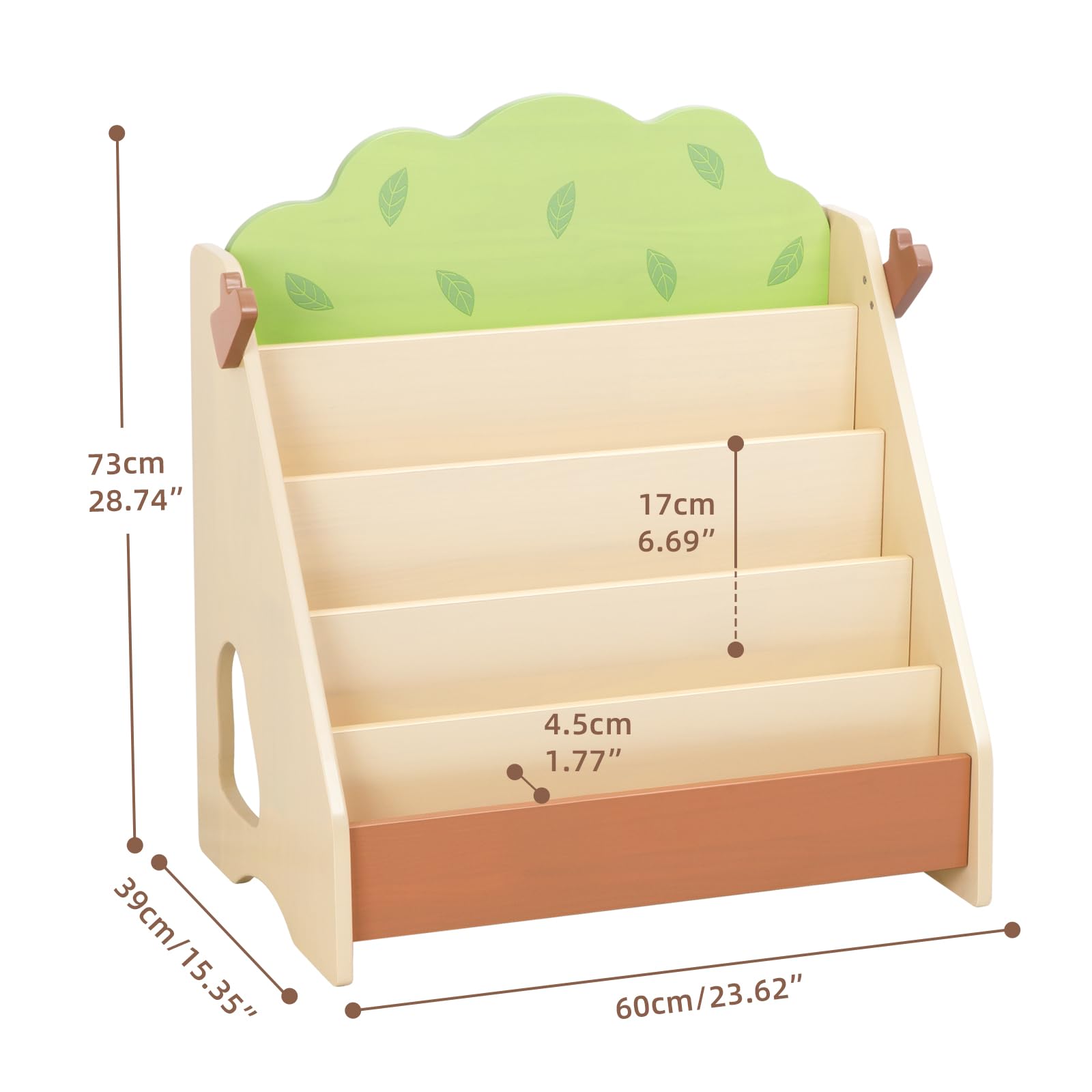 Tree Bookshelf for Kids - 5 Tier Front Facing Montessori Bookcase
