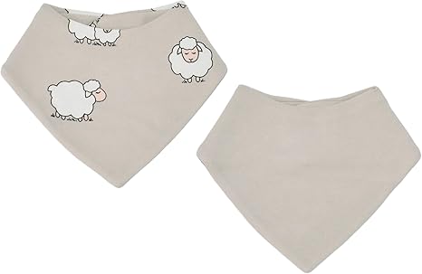 Merino Wool Baby Bibs - Highly Absorbent Bandana Bib with Cotton Outer Layer