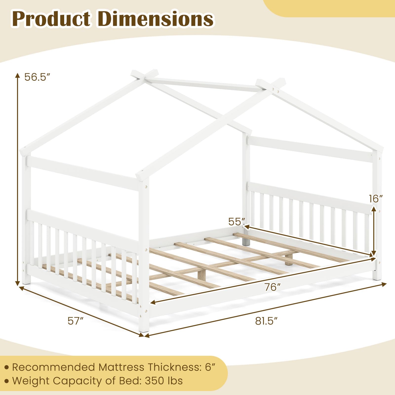 Full Size House Bed Frame for Kids