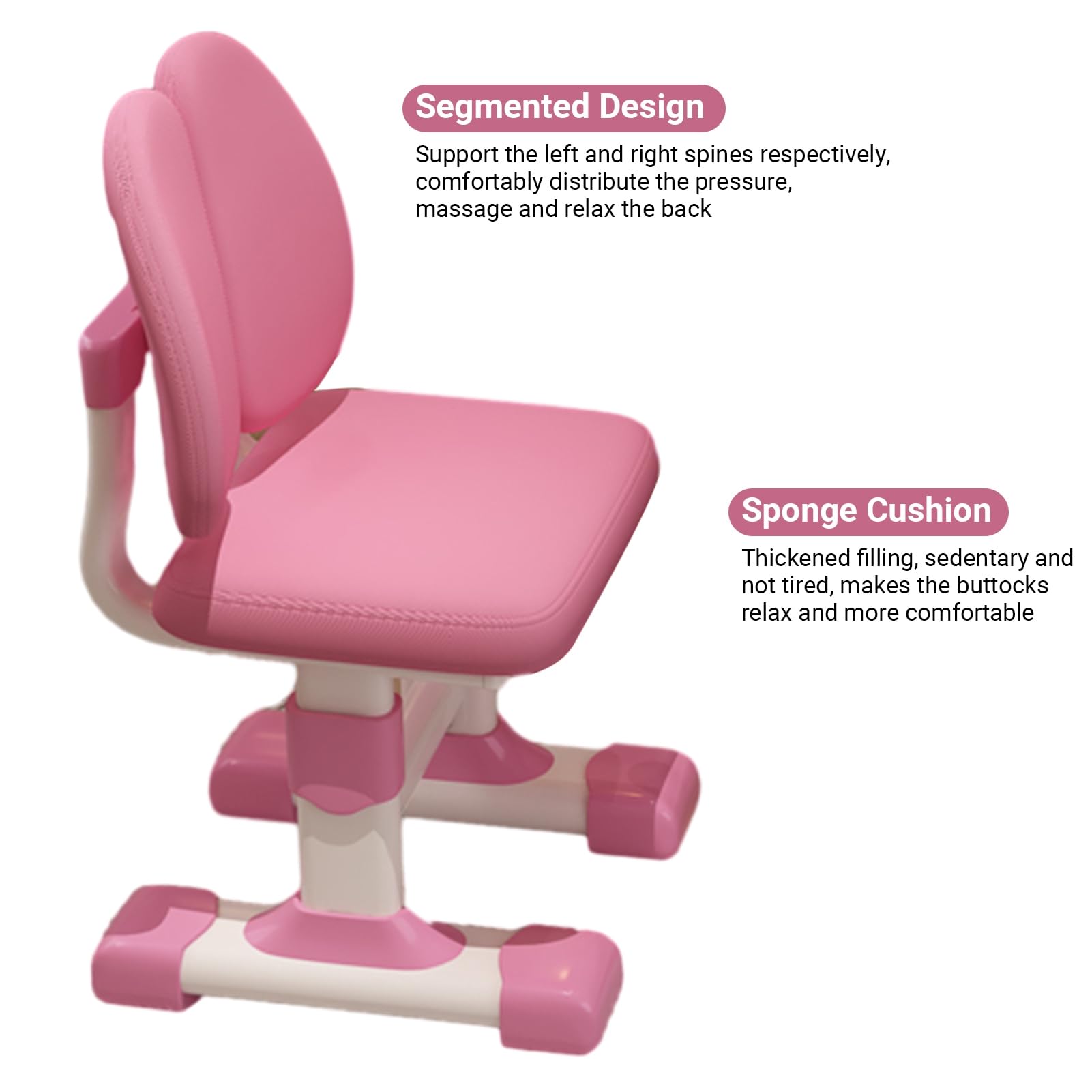 Kids Desk and Chair Set with Adjustable Height and Storage Drawer
