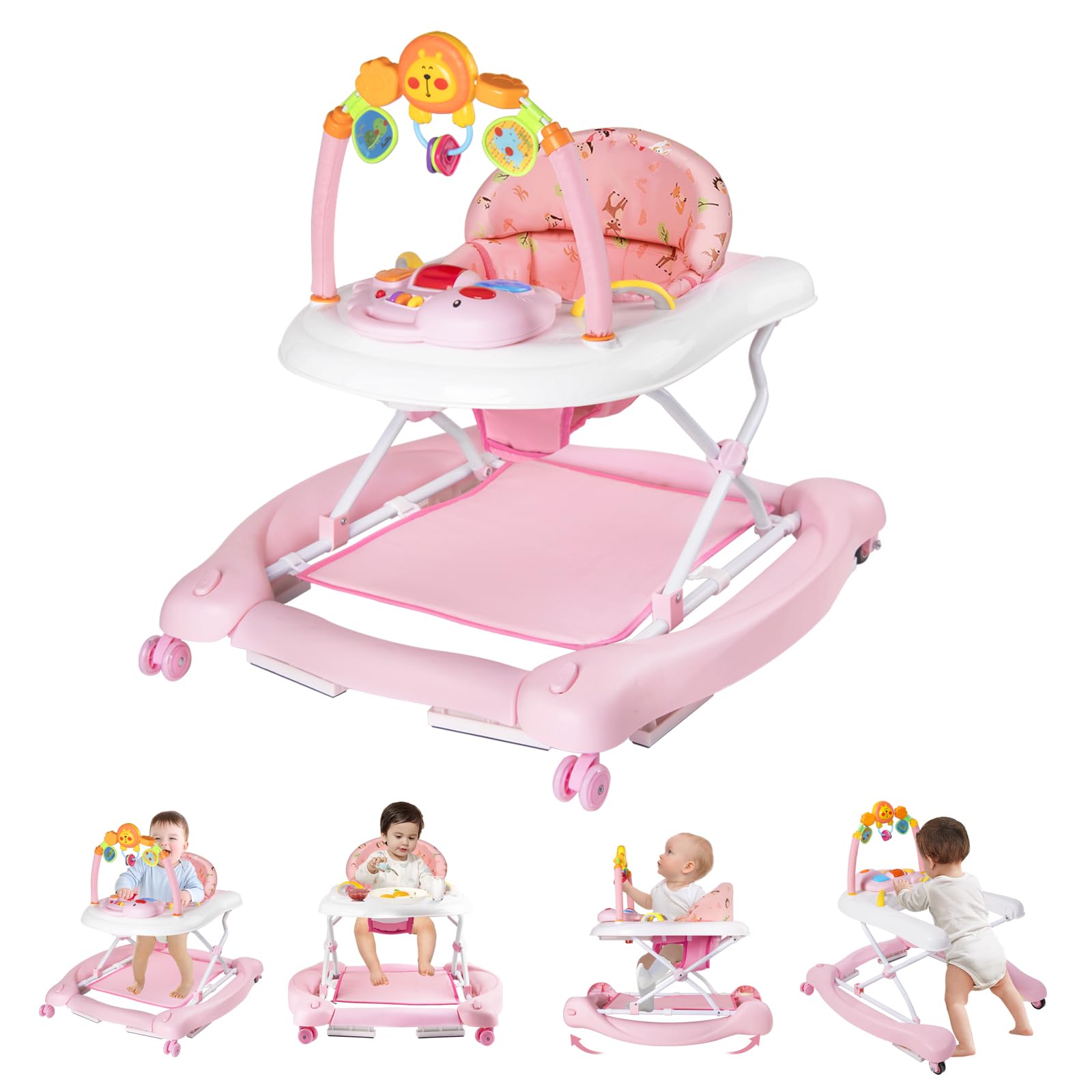 Baby Walker with Wheels, 5 in 1 Baby Walkers for Boys Girls 6-12 Months