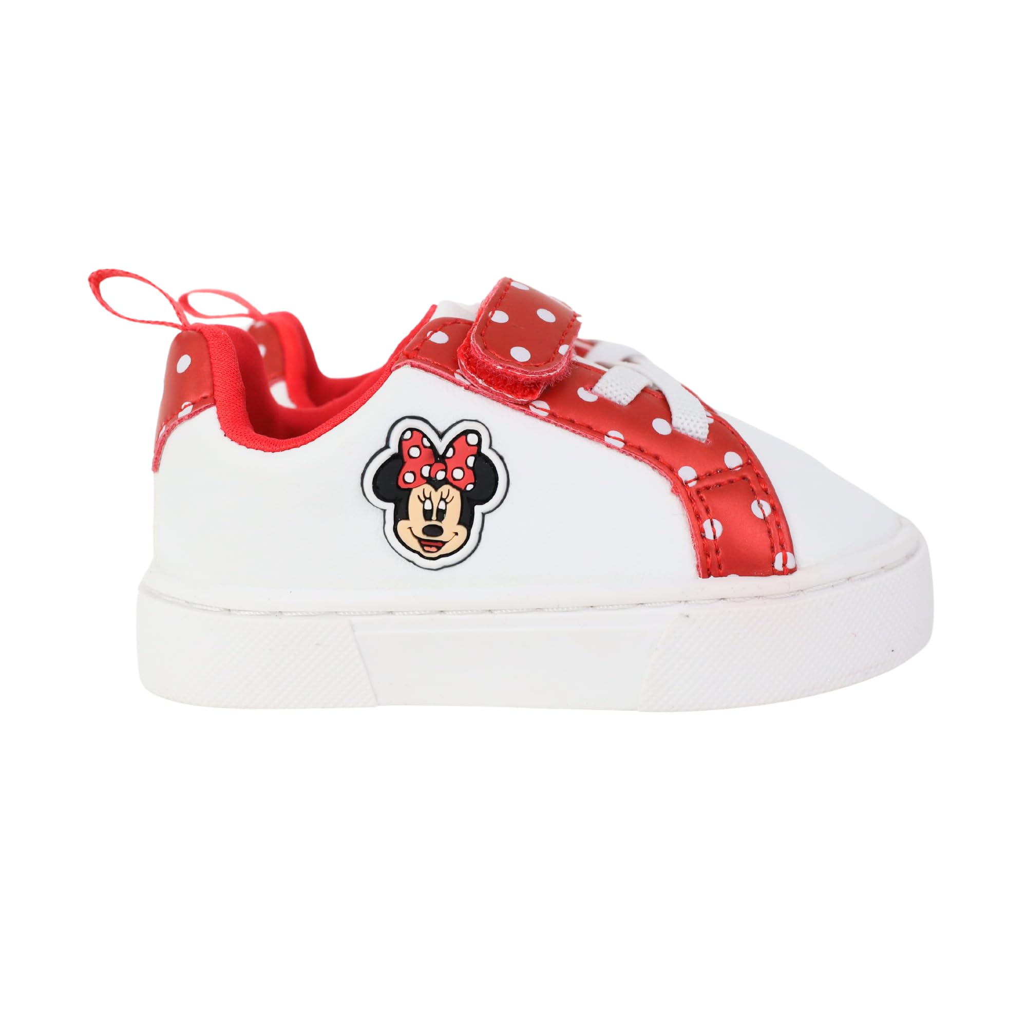 Disney Infant Girls Minnie Mouse Low Top Hook and Loop Sneakers – Red - 3
