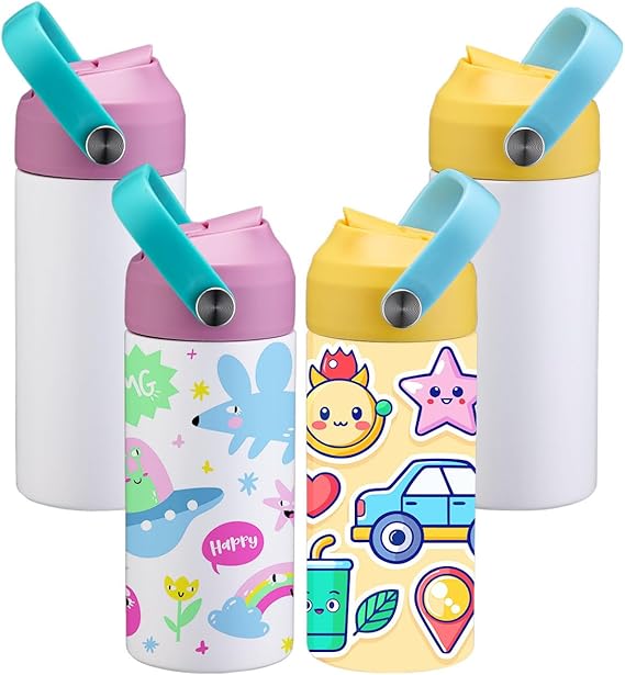 Kids Sublimation Tumbler, 8 Pack Stainless Steel Sippy Cup Blank
