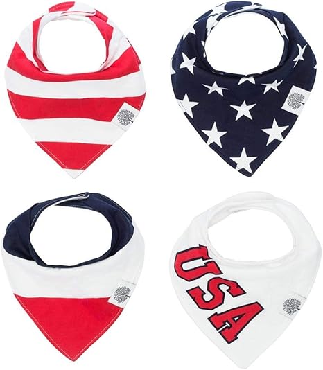 Bandana Drool Bibs 4 Pack Baby Bibs for Boys, Girls, Unisex - "Parker Set"