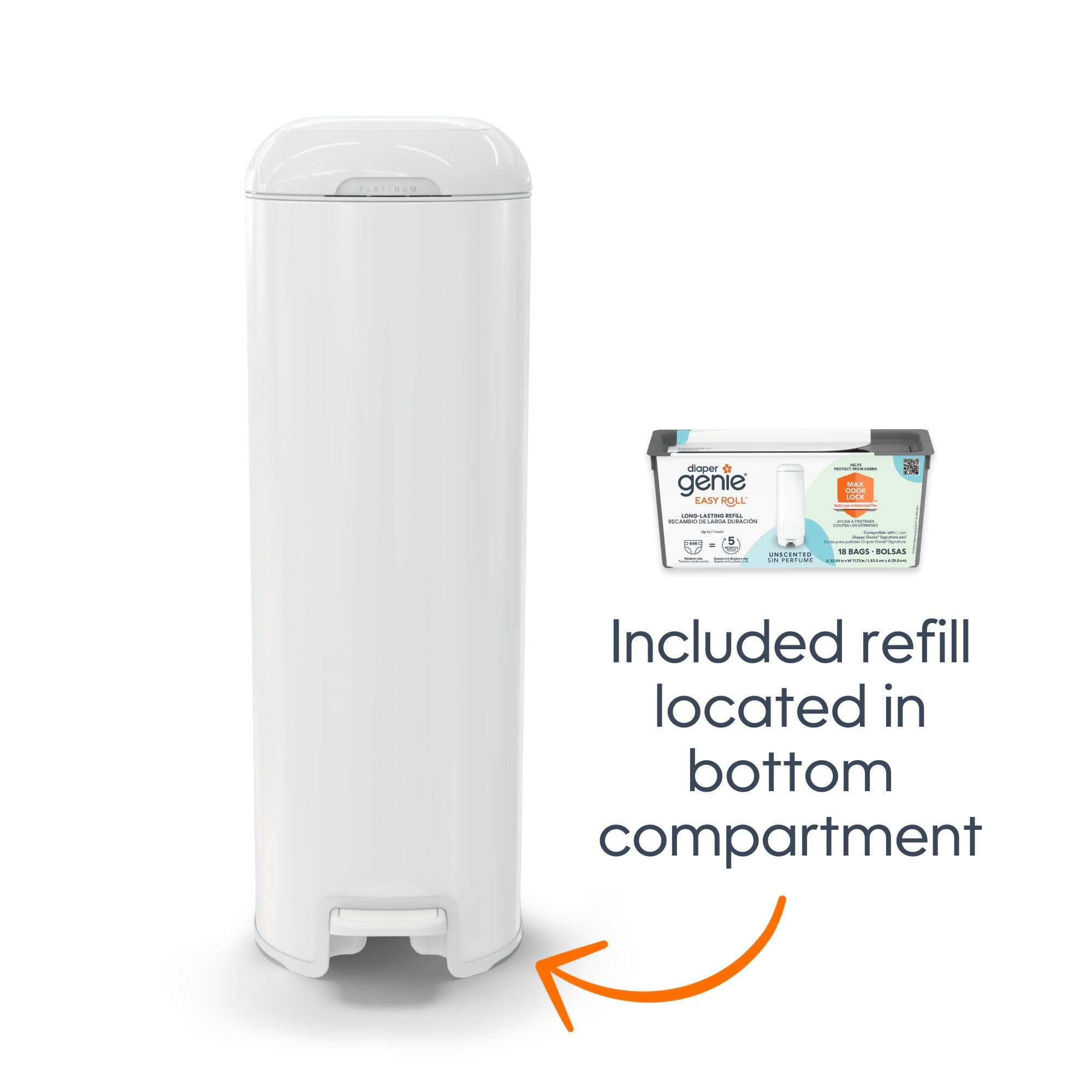 Platinum Pail (Stone Grey) is Made in Durable Stainless Steel and Includes