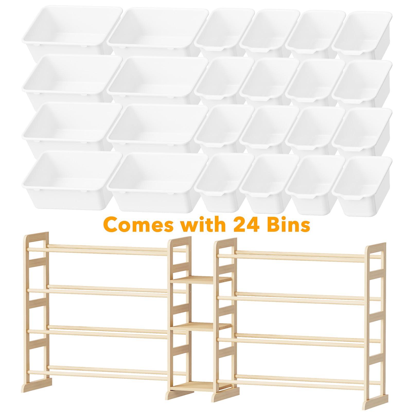 Large Toy Storage Organizer with 24 Bins and 3 Shelves