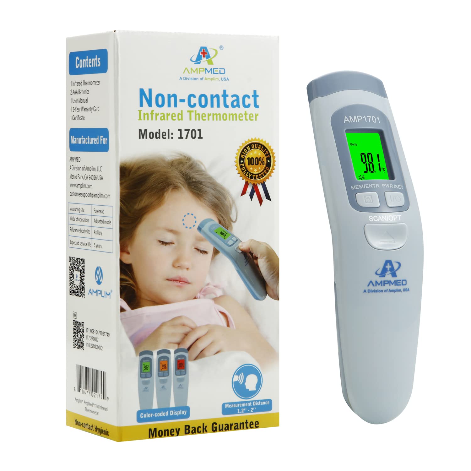 Medical Grade Forehead Thermometer for Adults, Kids, Baby, Non-Contact Digital Infrared