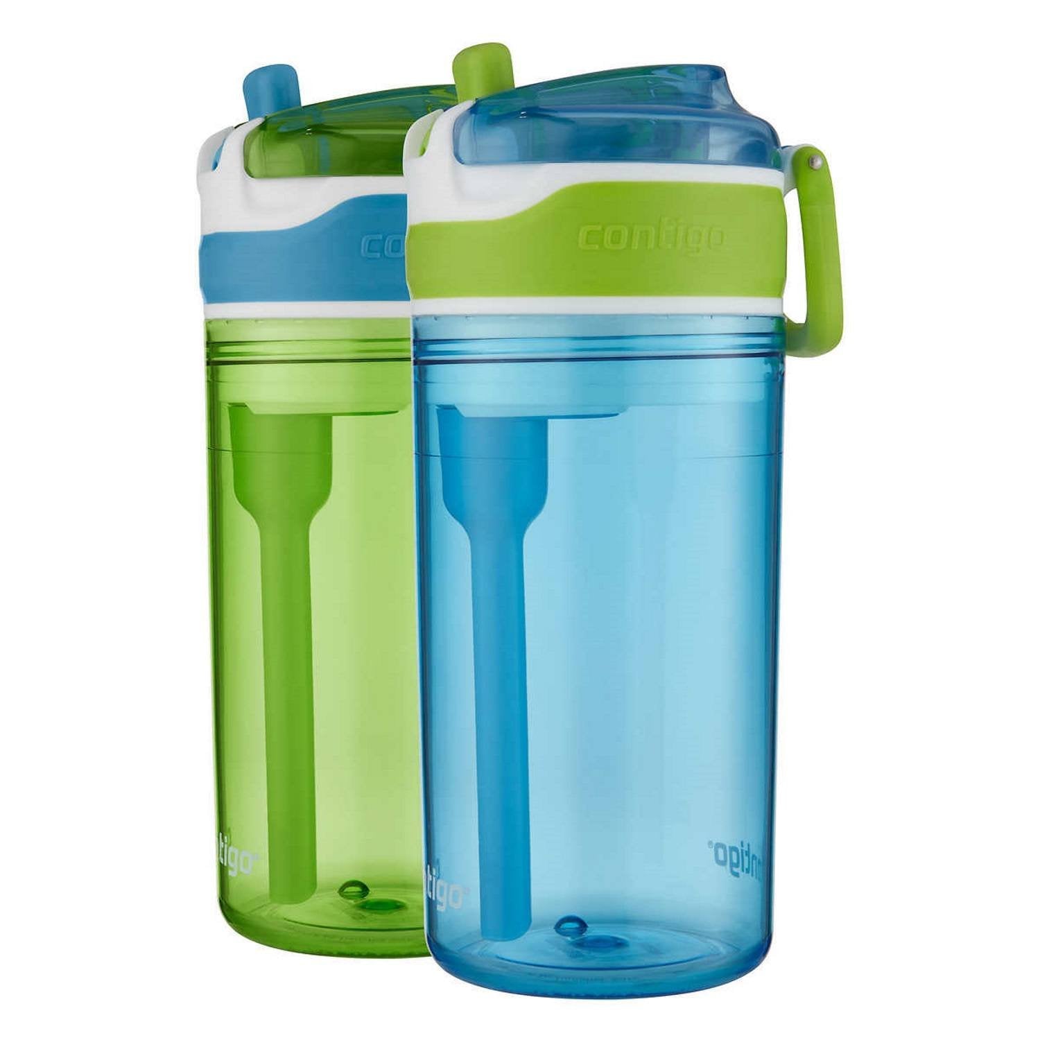 Kids 2 - in - 1 Snacker Spill Proof Cups 2 Pack Blue and Green