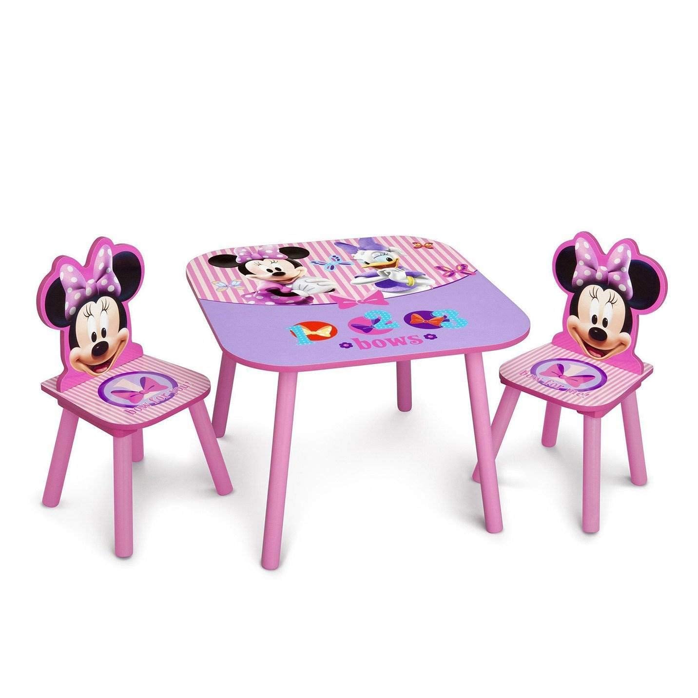 Disney Minnie Mouse Kids Table and Chair Set 3- Piece Set (2 Chairs Included)