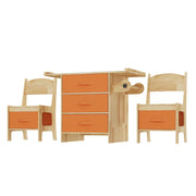 Kids Table and Chair Set 3 in 1 Wooden Toddler Table with Storage