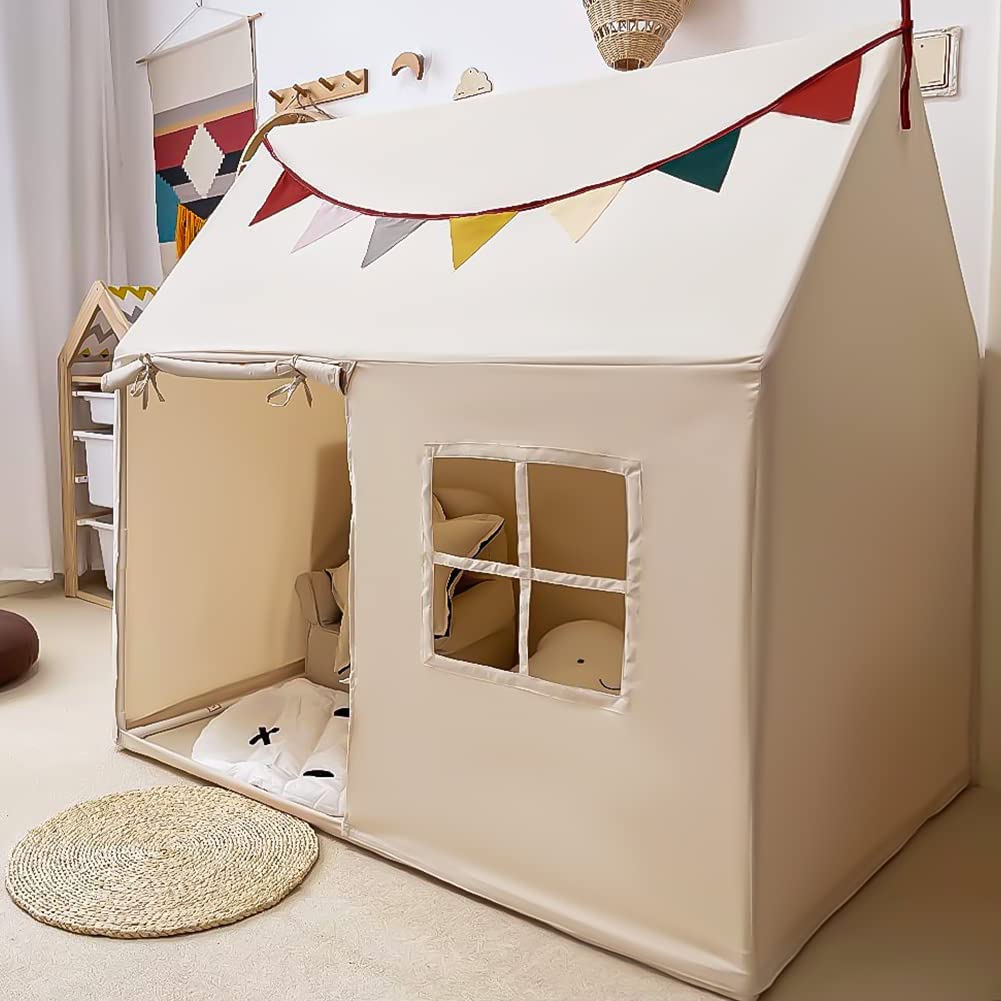 Kids Indoor Play Tent Playhouse with Pennant Banners