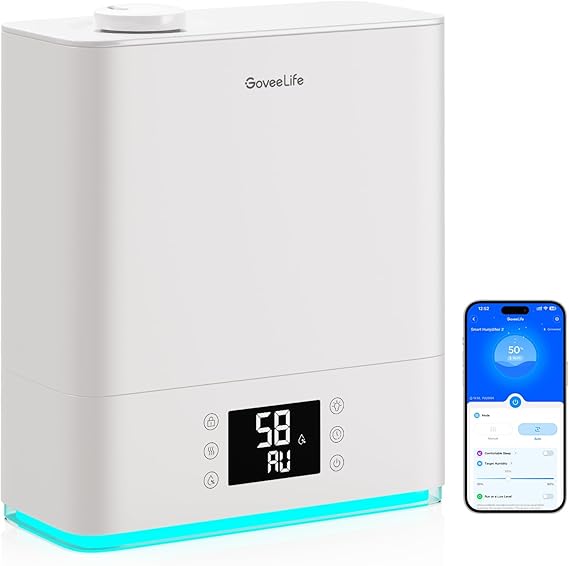 Smart Humidifiers for Bedroom Large Room, Top-Fill Cool Mist 6L WiFi Air Humidifier