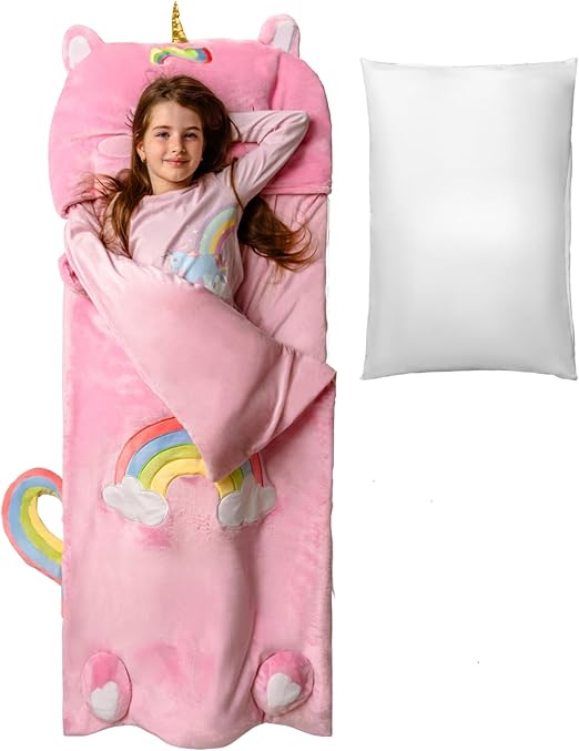 Glowing Stars Sleeping Bag for Kids - Ages 3+ Soft Toddler Girl