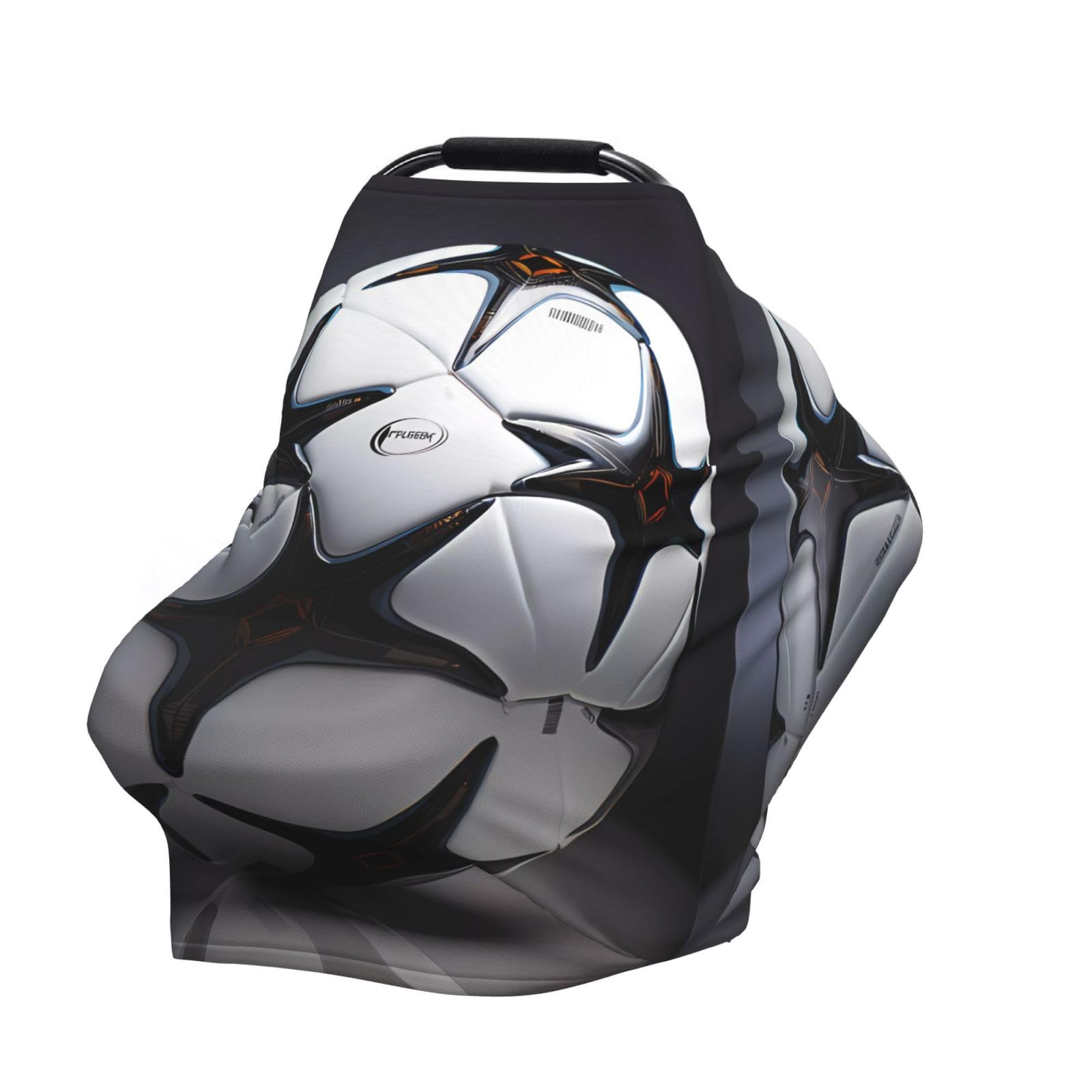 Black and White Football Versatile full-print Stroller Chair Cover/Nursing Cover