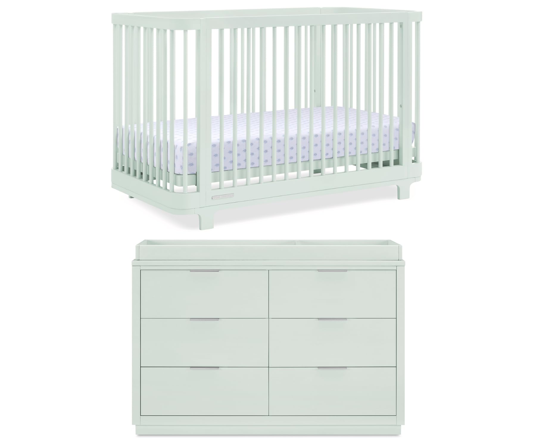 4-in-1 Convertible Crib and 6 Drawer Dresser Set