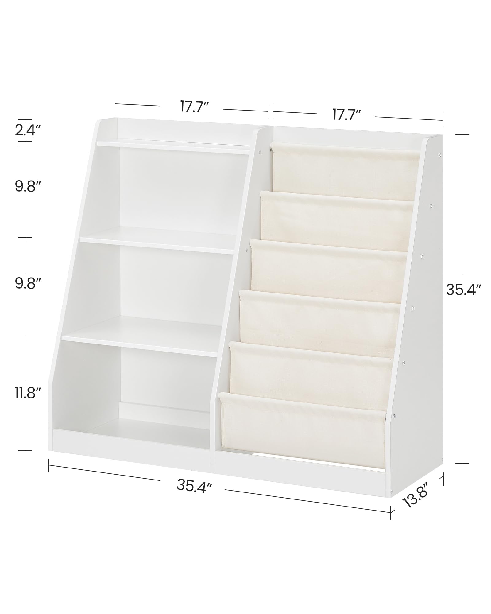 Kids Bookshelf and Toy Storage Organizer