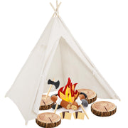 Pretend Camping Play Set with Teepee Tent and Accessories