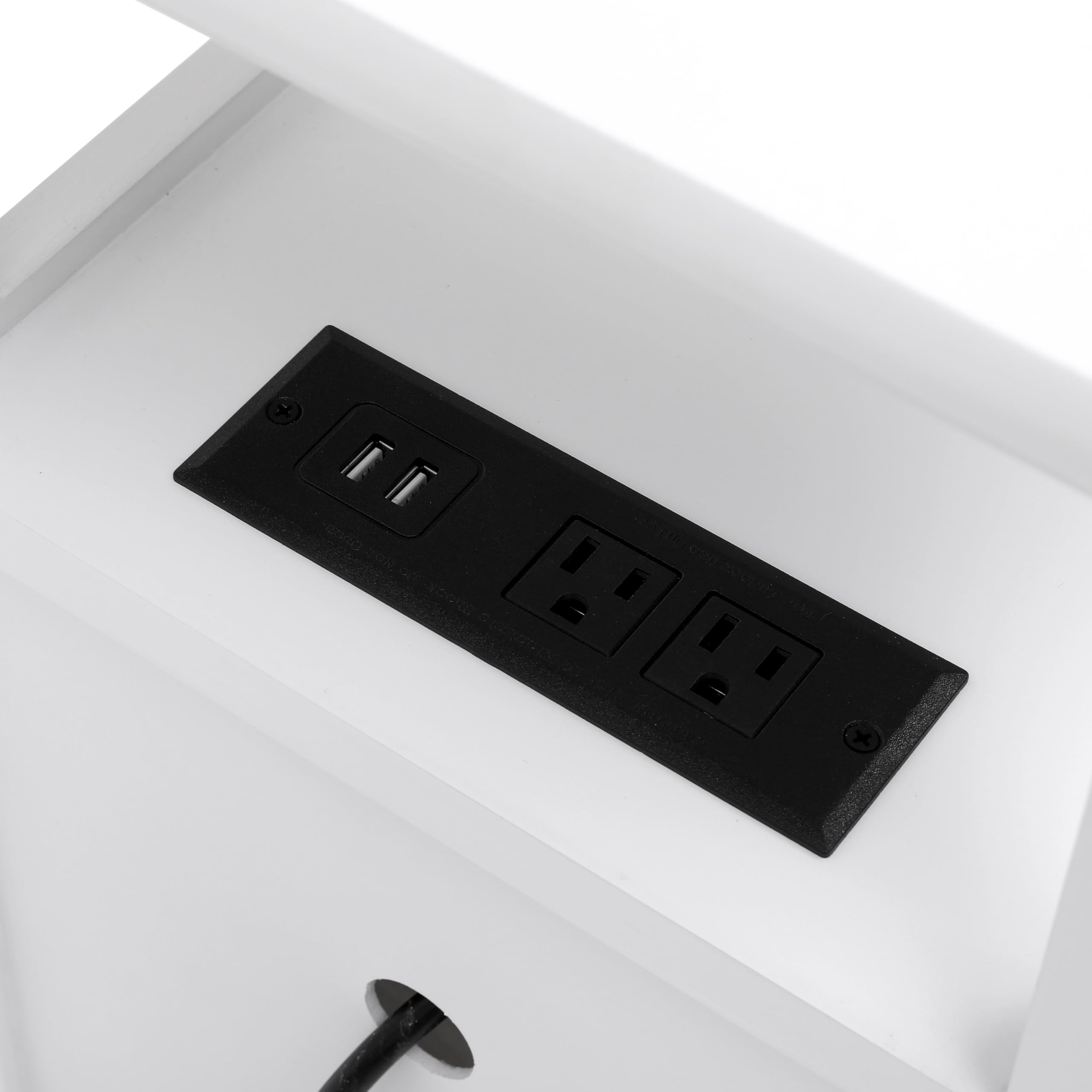 Fully Assembled Tall Nightstand with LED Light and Charging Station