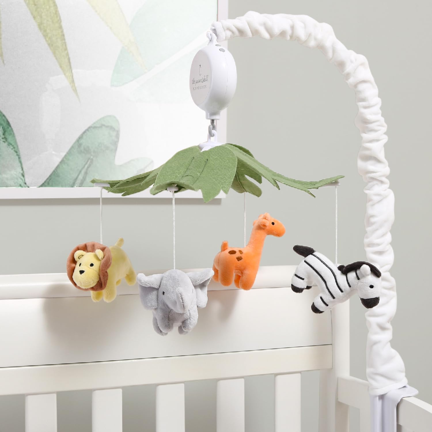 Crib Mobile for Boys or Girls - White Musical Baby Crib Mobile with 12 Lullabies