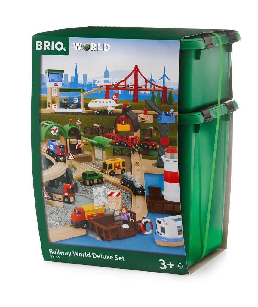 World Railway World Deluxe Set - 106-Piece FSC-Certified Wood and Accessory