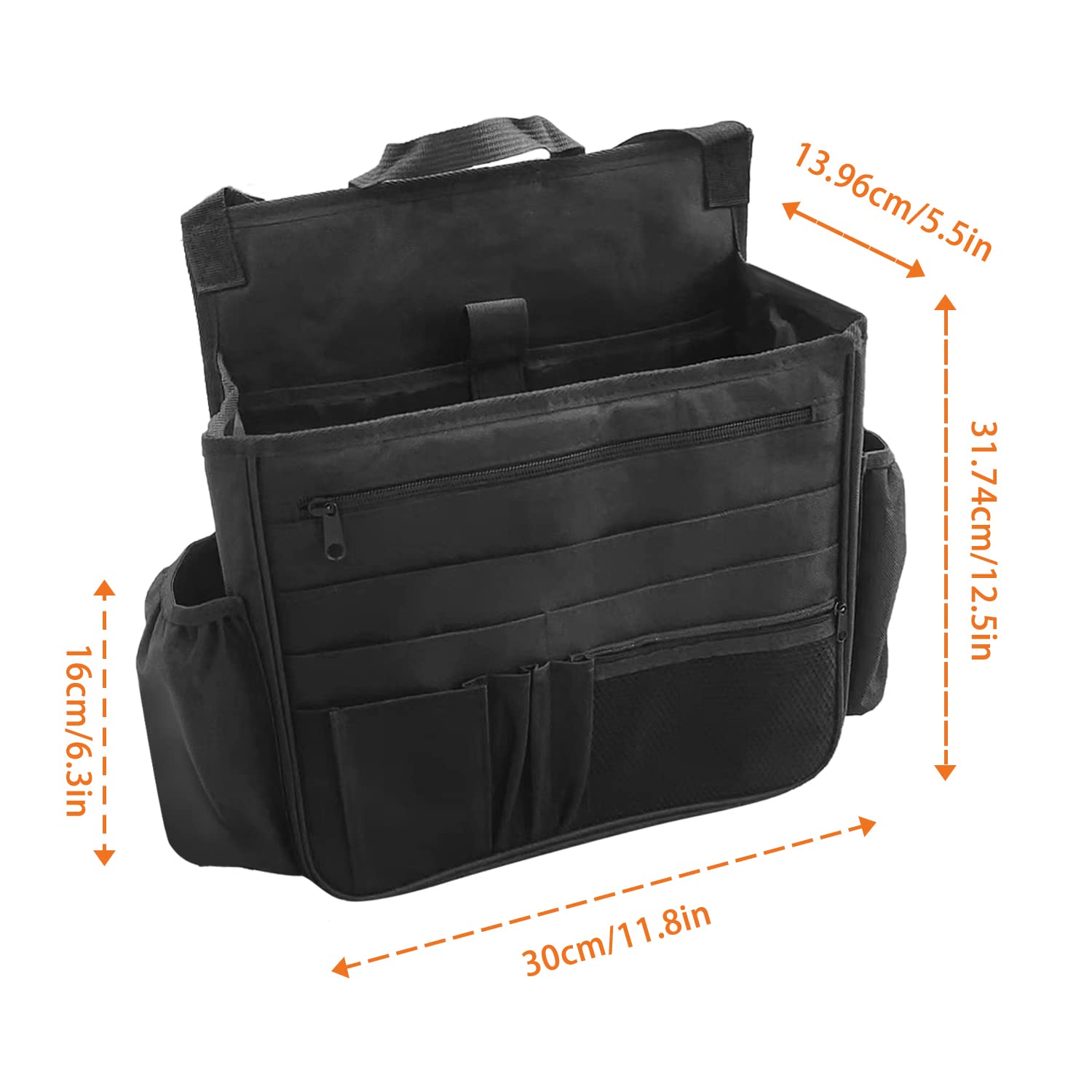 Car Front Seat Organizer with Laptop Pocket and Cup Holders
