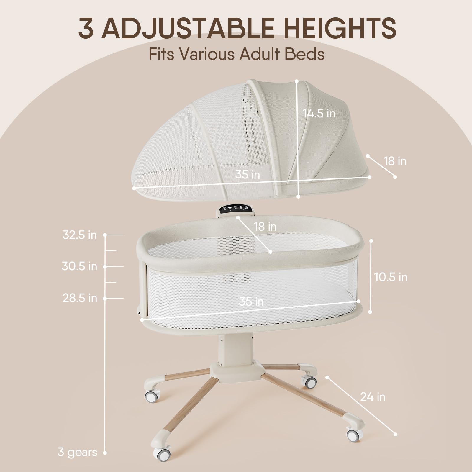 Electric Smart Baby Bassinet with Rocking & Music