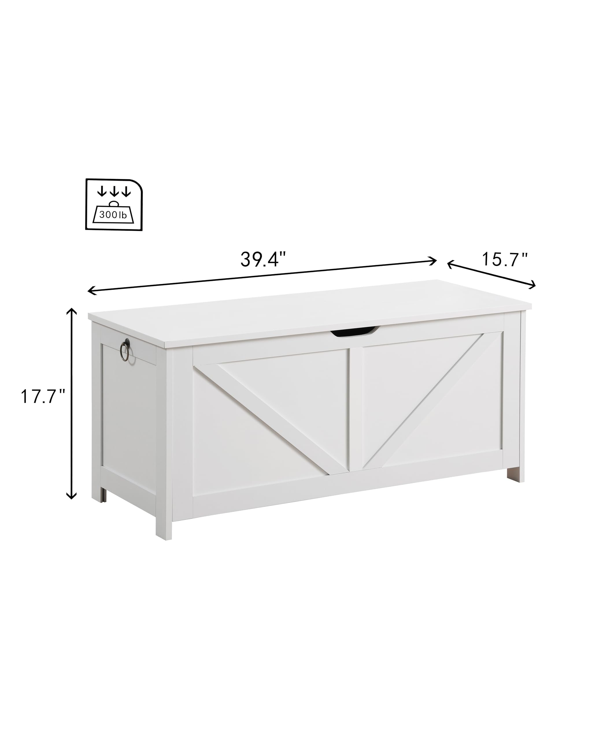Storage Bench, Toy Chest, Storage Chest with U-Shaped