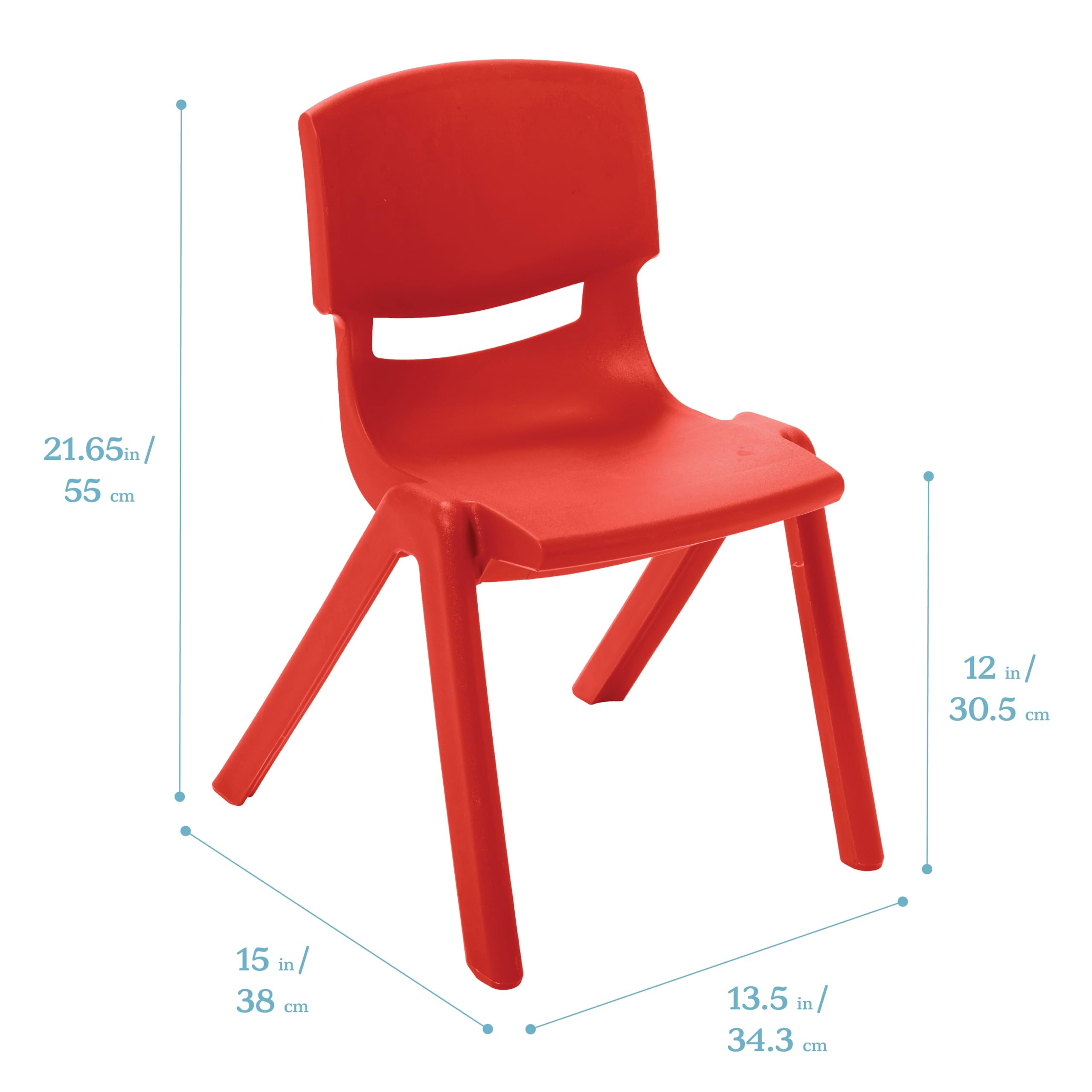 12-Inch Stackable School Chairs Red 10-Pack