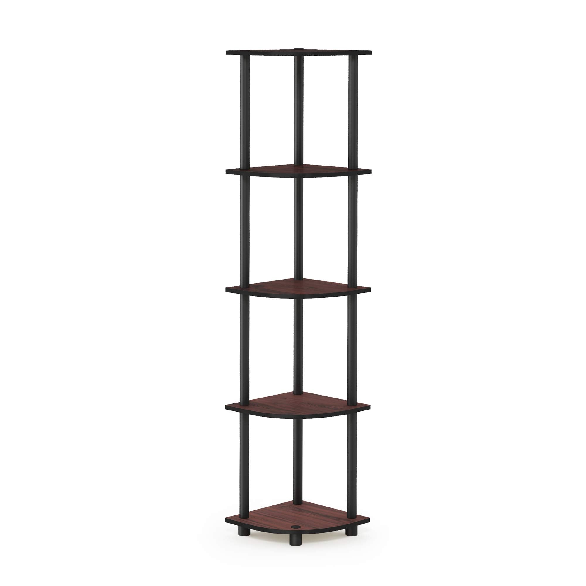 5-Tier Corner Display Shelf Dark Cherry Black