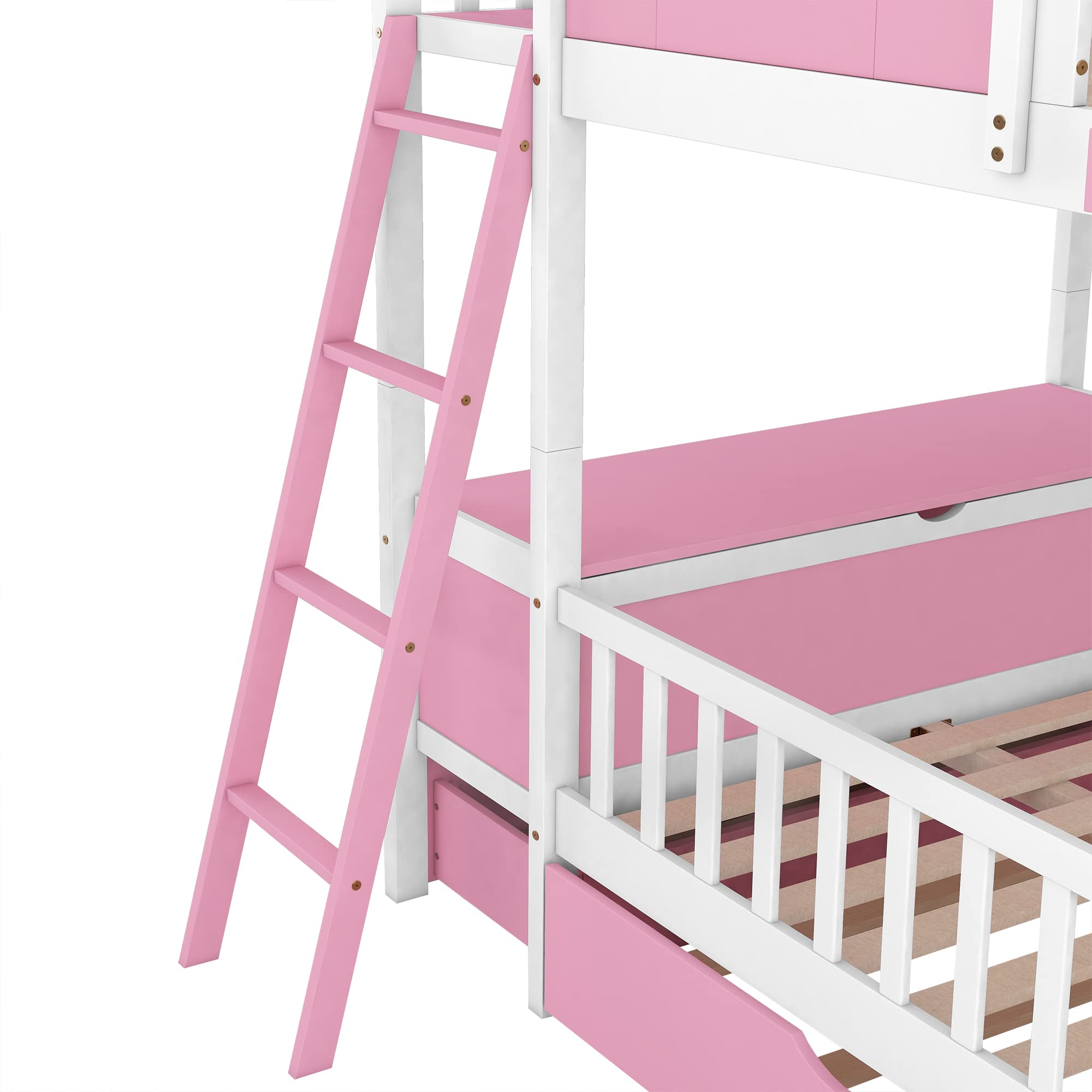 Full Over Full Bunk Bed with Twin Trundle